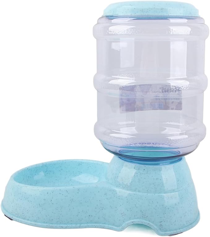Haofy Automatic Pet Water Dispenser 3.8L Large Capacity Non Leak Gravity Water Bowl with Detachable Design Non Slip Base for Dogs Cats Ideal for Home Travel Crate Multi Pet Households (for Food Blue)
