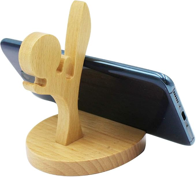 Cartoon Cell Phone Holder Stand Wooden Smartphone Desk Holder for All Mobile Phones Animal Phone Stand Desk Ornament