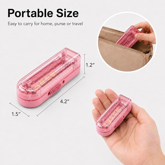 ONE PIX Pill Cutter Splitter for Small and Tiny Pills, Multiple Pill Splitter with Centering Device & Hidden Blade, Adjustable Tablet Cutter for Large Pills, Seniors, Pets, Pink