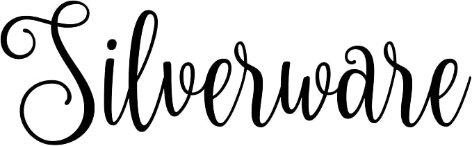 Silverware 6.75w x 2h Label | Kitchen Pantry Organization | Die Cut Vinyl Decal | Black Fancy Font (Sticker Only)