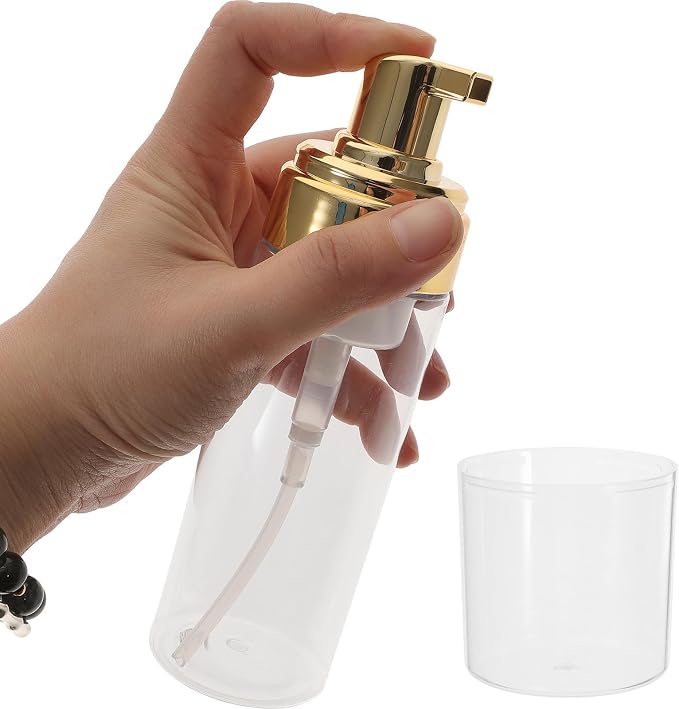 4pcs Plastic Vacuum Pump Bottles 4oz 5oz 120ml 150ml Pet | Foam Dispensing, Leak Proof Refillable Design, Travel and Home Use, Easy Identification for Cream Toiletries Foundation