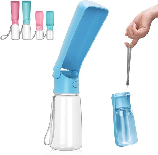 Portable Dog Water Bottle, Foldable Dog Water Bottle Leak Proof Dispenser for Puppy Small Medium Large Dogs, Pet Drink Cup for Walking Hiking Traveling(SkyBlue,19oz)
