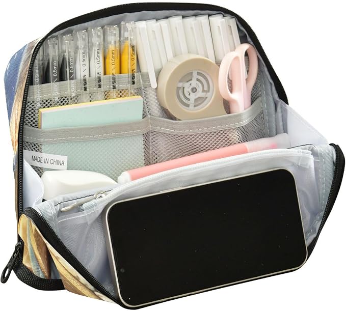 panksolu Cute Pets Cat and Dog Pattern Pencil Case Large Capacity Pencil Pouch with Zipper Portable Pen Bag Organizer Standing Supplies Pen Bag for Office Women Men