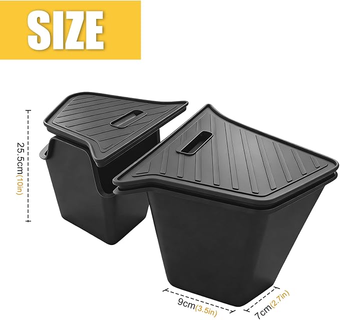 Trunk Storage Bins with Lids fot 2025 2026 Tesla Model Y Juniper | Custom-Fit for 5-Seater,Waterproof TPE,Odorless,Easy to Clean,Anti-Rattle,Anti-Slip ABS Covers(Not for YL&7-Seater)