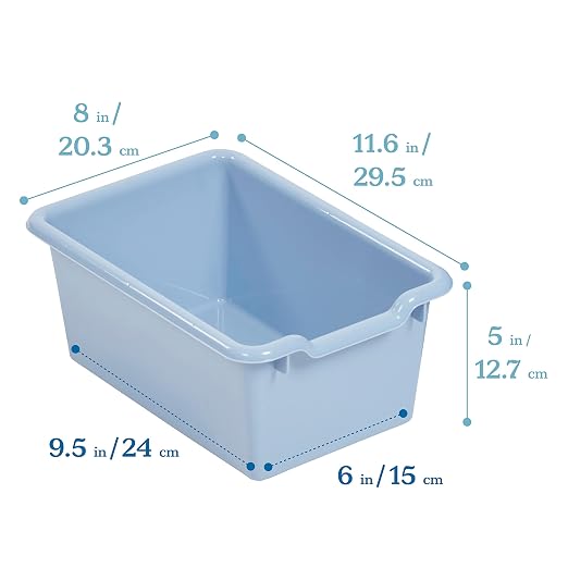 ECR4Kids Scoop Front Storage Bins, Multipurpose Organization, Earthtone, 10-Piece | Durable plastic, GREENGUARD Gold Certified, 1.2 gallon capacity, lightweight & nestable, built-in handle, classroom/home use
