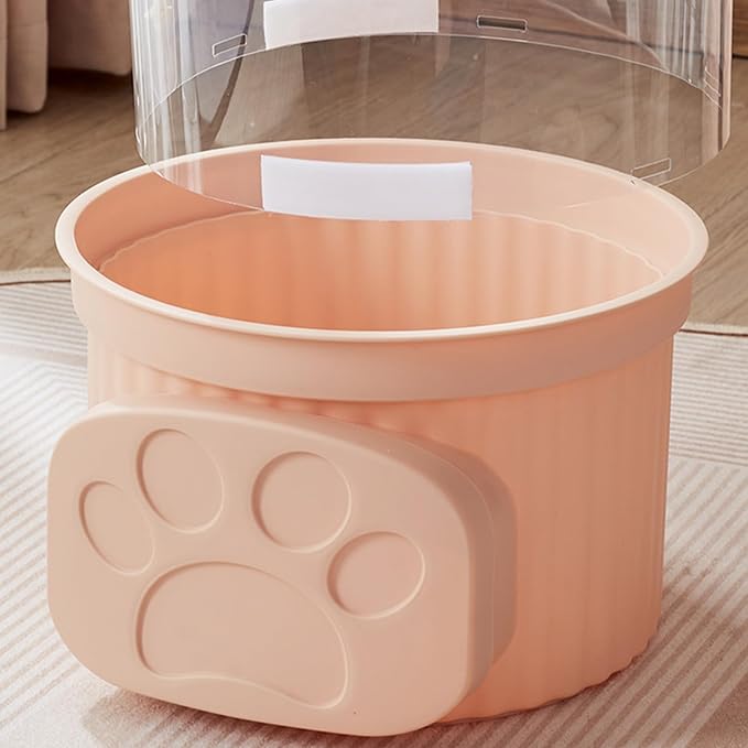 Aramox Doll Storage Bucket, Transparent Plush Toy Storage Container with Lid, PP PET Thickened Toy Box, Space Saving Organizer for Kids Room Nursery Bedroom (Small Size)