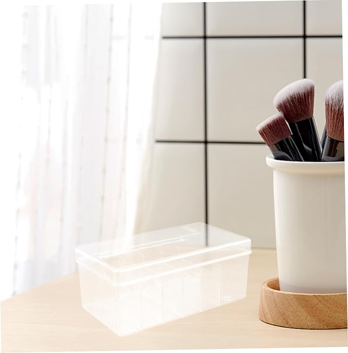 Tofficu Desktop Cable Organizer Box Clear Multi-grid Storage Case for Usb Cables Chargers and Accessories Pet Material Lid Translucent Design for Easy Access and Space-saving