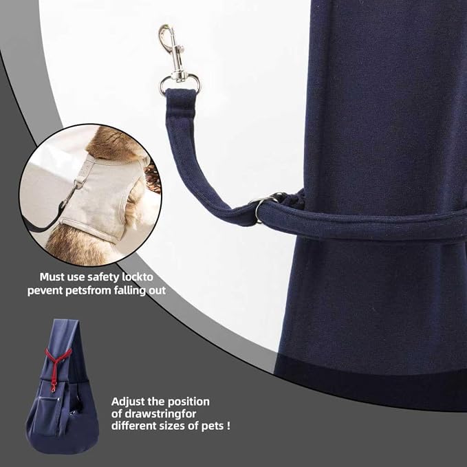ARZQUT Dog and Cats Carrier Sling, Small Pet Carrier with Storage Pocket | Reversible Puppy Sling Carrier, Safety Buckle, Storage bag, Machine Washable for Travel, Outdoor Activitie, Hand-Free