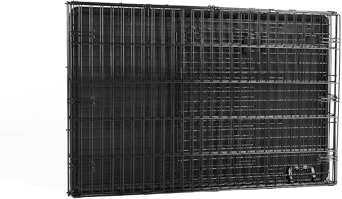 Amazon Basics Durable, Foldable Metal Wire Dog Crate with Removable Tray, Single Door, Divider Panel, 42 x 28 x 30 in, Black
