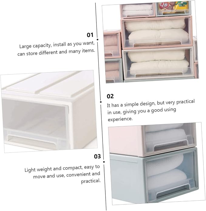 Zerodeko 1pc Storage Box for Organizing Clothes and Shoes Stackable Household Container and Wear-resistant Design for Bedroom and Living Room
