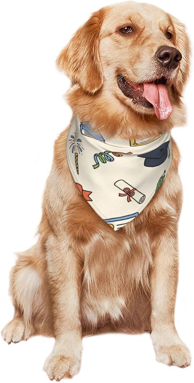 Teacher's Pet Dog Bandana,Funny Bandana Gift,Photo Prop Accessories for Dog Lovers Owner Gift,Triangle Reversible Fall Scarf, Adjustable (Light Yellow)