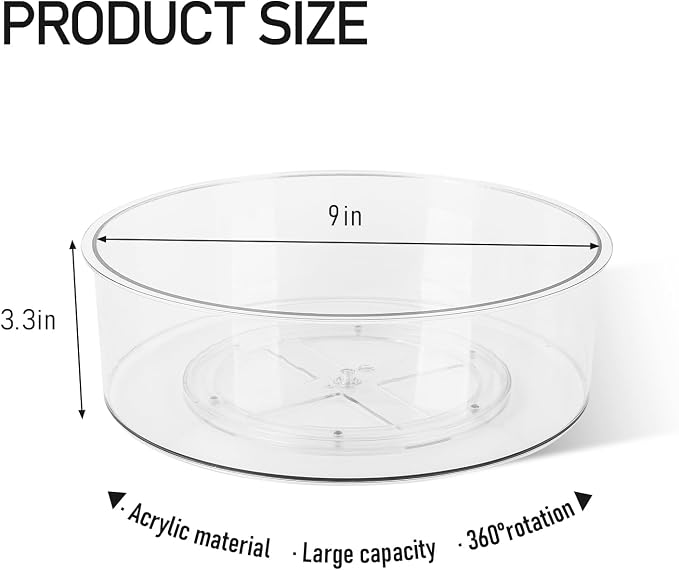 Medicine Bottle Organizer, Medicine Organizer for Cabinet, Transparent Medicine Lazy Susan Organizer for Vitamin Pill Bottles Medication Supplements