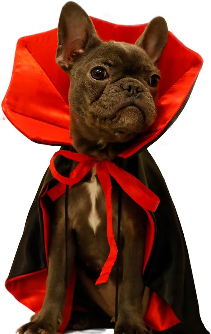 Dog Cat Vampire Cloak Costume for Small Medium Large Dogs Cats, Halloween Dog Costumes Cat Vampire Cloak