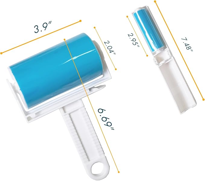 Reusable Lint Roller for Pet Hair, Washable Lint Remover for Clothes and Furniture, Portable Sticky Roller with Eco-Friendly Silicone/Gel Technology, Travel Size Included