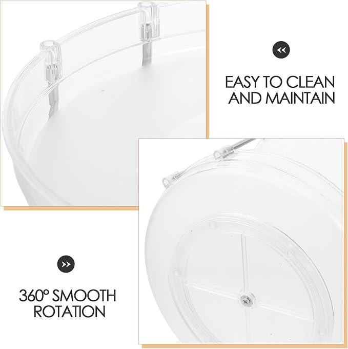 Tier Rotating Spice Rack Turntable Organizer for Refrigerator Vanity | Pet Construction, 360 Degree Smooth Rotation, Easy to Clean, Multipurpose Storage for Condiments and Cosmetics