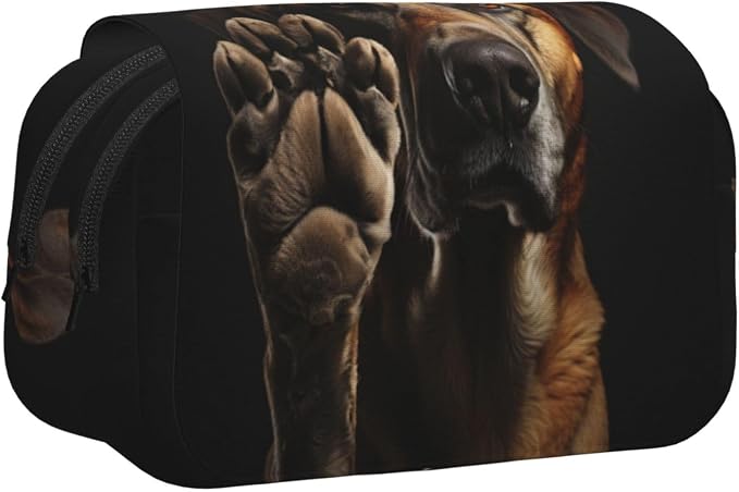 Dog Animal Pet Paw print Pencil Case Box Organizer,Large Capacity Portable Big Pencil Bags with Zipper for Office Home