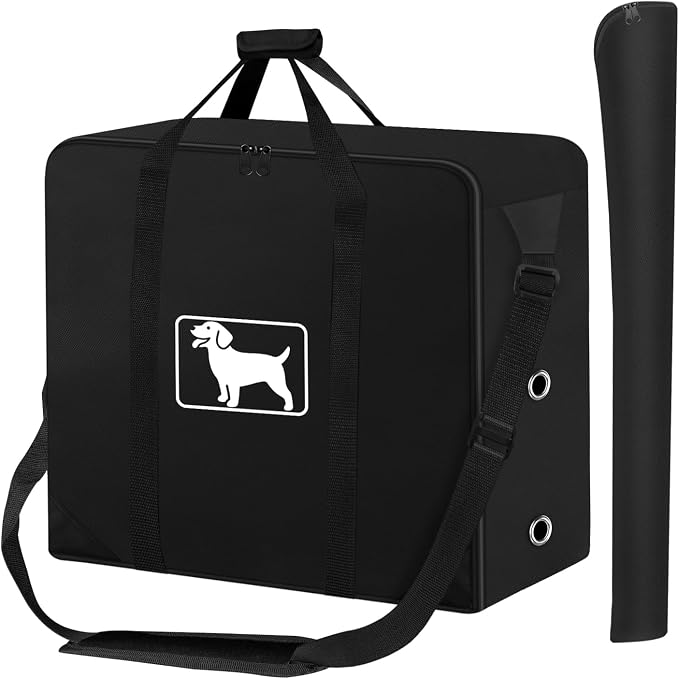 Dog Playpen Storage Bag Fits 40" H 8 Panels and 9 Stakes,600D Oxford Fabric | Dog Fence Travel Bag for Foldable Exercise Pet Playpen, with Shoulder, Waterproof Tear Resistant , Designed for RV Trips
