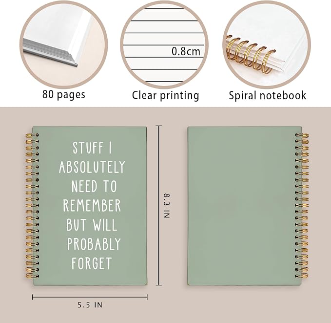 Funny Notebooks Journal, Sarcastic Notebooks for Work | Funny Office Gifts for Coworkers, Funny Notebooks for Work, Office Humor Gifts, Spiral Notebook 5.5x8.3 Inch(green)