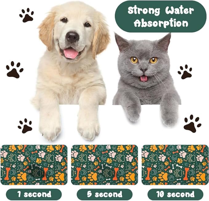 Dog Food Mats for Floors Waterproof, Dog Cat Water Bowl Mats Pet Feeding Absorbent Mat Dog Cat Pet Placemats for Food and Water Bone 24 * 32 inch