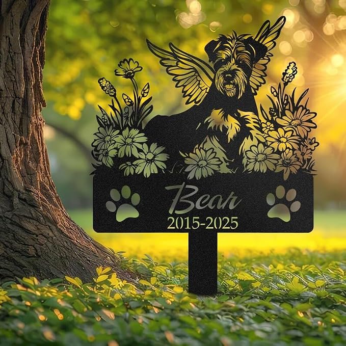 Personalized Airedale Terrier Garden Stake, Pet Loss Garden Tribute Gift | Pet Memorial Gifts for Dogs, Grave Marker, Grave Decorations for Cemetery, Dog Dad Gifts, Back Yard, Garden Decor