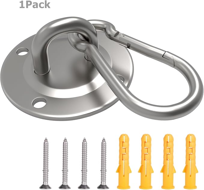 2 Pack Secure Dog Leash Parking Indoor Outdoor, Heavy Duty Stainless Steel Wall-Mounted Holder Tie Out Use, Perfect for Small, Medium & Large Dogs in Yards, Picnics & Camping HTNLNF