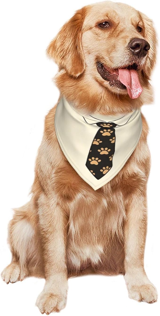 Teacher's Pet Dog Bandana,Funny Bandana Gift,Photo Prop Accessories for Dog Lovers Owner Gift,Triangle Reversible Fall Scarf, Adjustable (Yellow Tie)