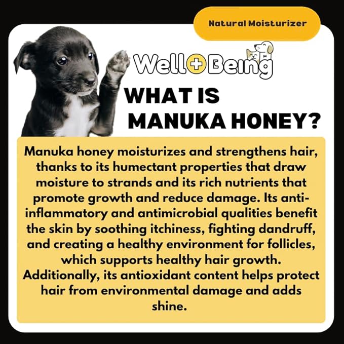 Well-Being Ultra-Moisturizing Beef Tallow and Manuka Honey Shampoo and Conditioner for Dogs and Cats Subtle Skin, Lustrous Coat Stops Itching, Rich in Fatty Acids, Nutrients 16 Ounces