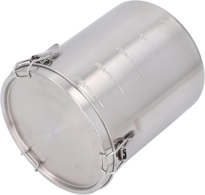 Metal Dog Food Storage Container, Stainless Steel Airtight Pet Food Canister with Lid, Cat Dog Food Holder Bin Cookie Jar Treats Container for Home Kitchen Farmhouse (2500ML)