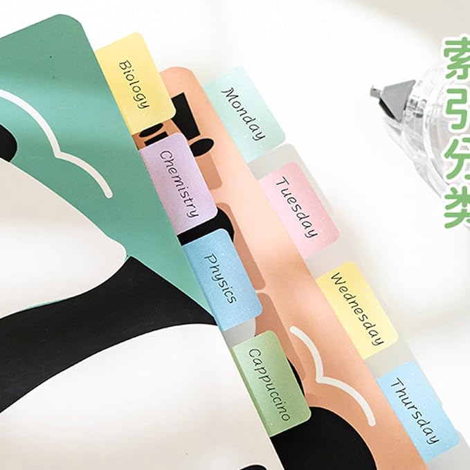 120Count Clear Colorful Page Label Markers Adhesive Notes Writable PET Label for Marking Labeling File Organizers