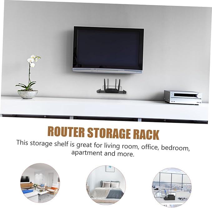 Wall Mount Router Holder No-drilling Storage Rack for Security Camera and Router Compact Wall Shelf for Living and Bedroom Sturdy and Space-saving Design