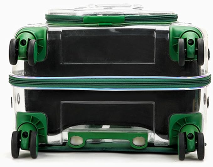 Pet Trolley Case with Ventilation Holes, Pet Carrier,Rolling Carrier,Clear Window Trolley Case,Strollers for Small Dogs,Cat Carrier with Silent Wheels Telescopic for Travel Black