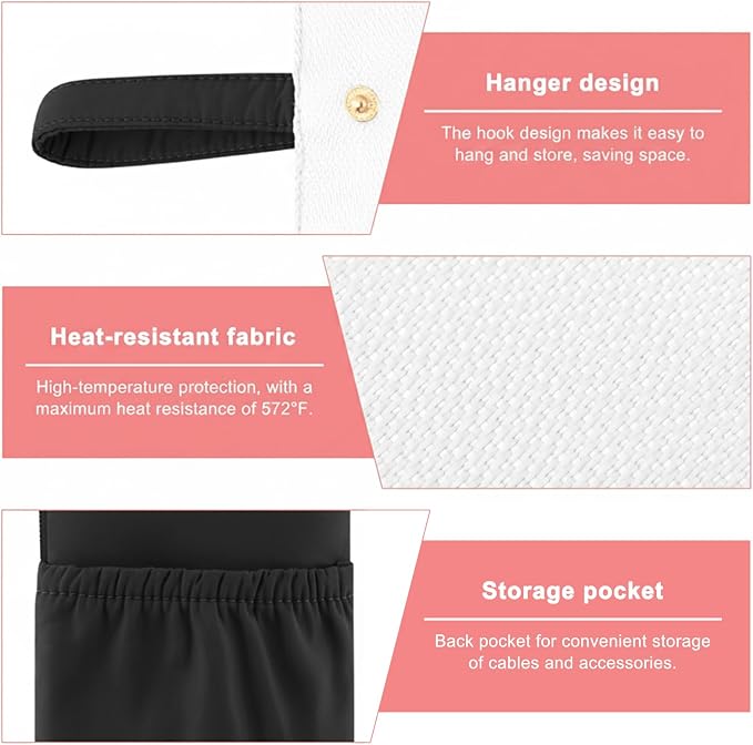 2-in-1 Hot Tools Travel Bag, Heat Resistant Holder & Mat for Hot Tools | Hair Straighteners Curling Iron Flat Iron Hair Tool & Hot Tools Bag