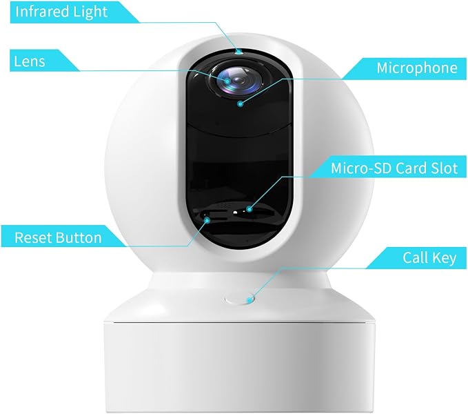 Armorcope Pet Camera, 2K HD Dog Camera with Phone APP, 360° Pan/Tilt View Puppy Cam, One Click Call for Baby Monitor, MagivPix Night Vision,Motion Tracking Alarm with Cloud/Local SD -2 Pack