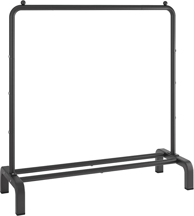 Metal Clothing Rack, 43.3 Inches Garment Rack with Bottom Shelf for Hanging Clothes, Coats, Skirts, Shirts, Sweaters, Black (Pack of 2)