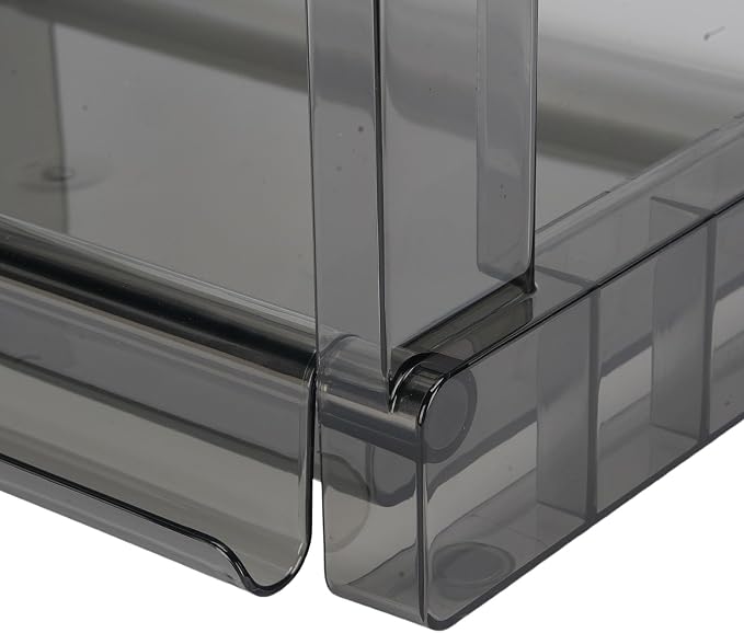 Desktop Storage Rack, Versatile Tea Bag Organizer for Coffee Bar and Makeup, High Capacity PET Cosmetic Stationery Holder with AntiSlip Pads for Kitchen and Office, Space Saving (Transparent
