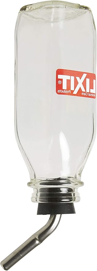 Lixit Glass Tube Water Bottle for Birds, Dogs, and Small Pets, Medium Tube, 16 Oz