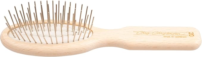Chris Christensen Dog Brush, 5.75" x 1.25" Little Wonder Pin Brush (20mm), Original Series, Groom Like a Professional, Stainless Steel Pins, Lightweight Beech Wood Body, Ground and Polished Tips