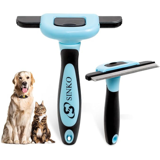 Sinko Deshedding Brush for Dogs & Cats, Pet Grooming Brush, Skin Friendly Deshedding Tool, Dog Brush for Shedding, Effectively Reduces Shedding by up to 95% for Short Medium Long Pet Hair (Blue)