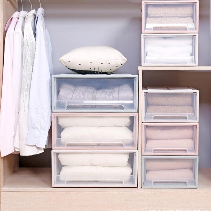 Zerodeko 1pc Thicken Storage Organizer Box Stackable Household Container for Clothes Toys Books and Sundries Lightweight Versatile Drawer Style