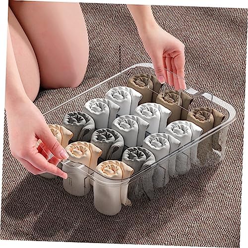 Zerodeko 15grid Socks and Underwear Drawer Organizer with Transparent Compartments Space-saving Storage for Closet and Cabinet Easy Access Divider for Neat Home Organization