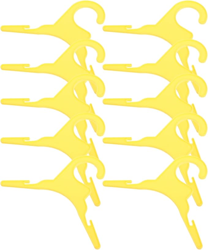 10pcs Anti-skid Plastic Pet Clothing Hanger Small Yellow for Clothes | Lightweight Portable Rack, Not Easy to Deform, for Organizing and Hanging Pet Clothing Outdoors