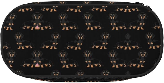 Dachshund Weiner Pet Dogs Cute Aesthetic Big Capacity Zipper Pencil Cases Pen,Portable Office Desk Organizer For Adults