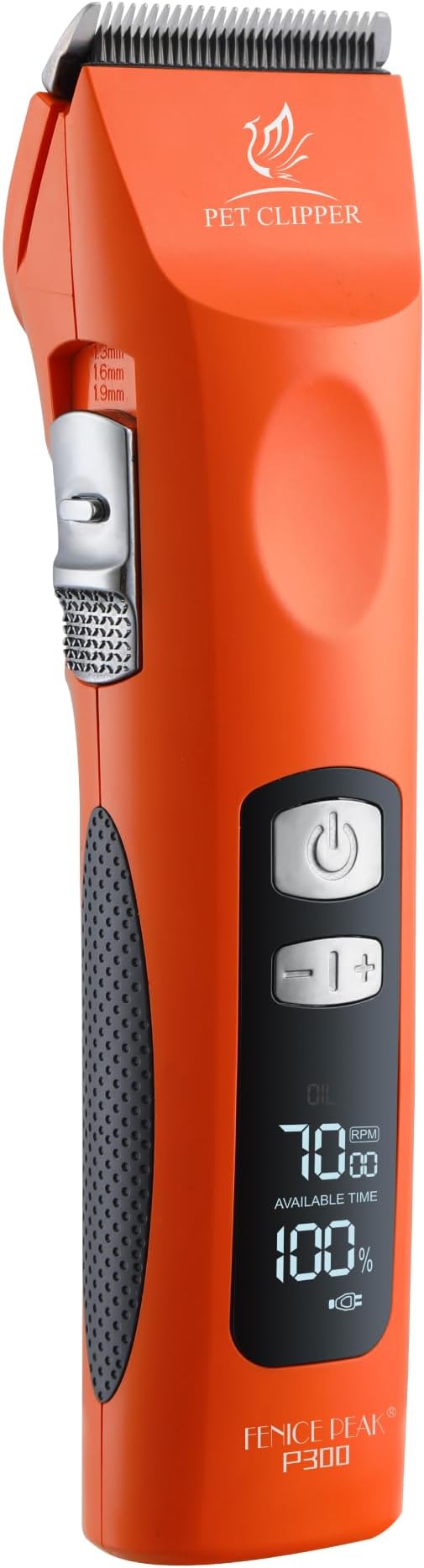 Professional Dog Grooming Clippers with 17H Runtime & Replaceable 440C Blade, 5-Speed Low Noise Electric Dog Shaver for Thick, Matted, Curly Hair, Cordless Clipper for Groomer & Home Use, Orange