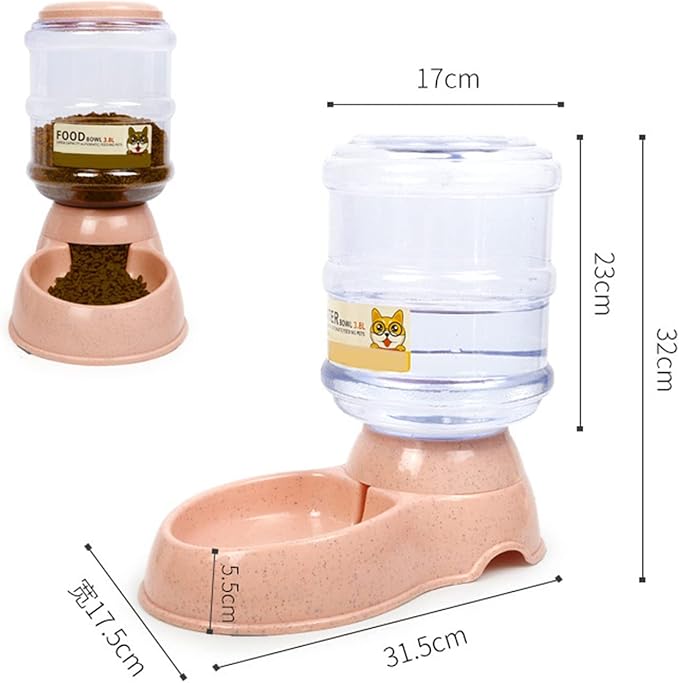 Haofy Automatic Pet Water Dispenser 3.8L Large Capacity Non Leak Gravity Water Bowl with Detachable Design Non Slip Base for Dogs Cats Ideal for Home Travel Crate Multi Pet Households (for Pink)