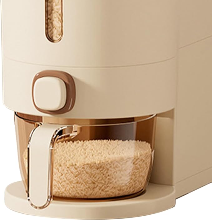 AYNEFY Brown Rice Dispenser, 22lb Sealing Rice Bin with Transparent Window, Detachable Food Storage Bins, Large Space Grain Dispenser Rice Bin for Kitchen