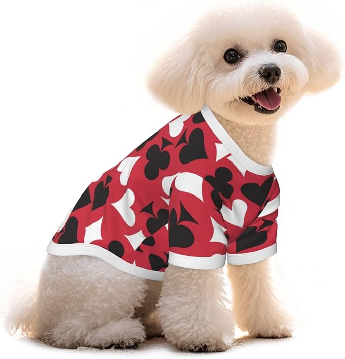 Playing Cards Dog Shirt Pet Cotton T-Shirt Breathable Dog Clothes