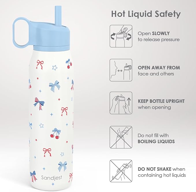 American Flag Stainless Steel Water Bottle with Twist Lid 20oz, Travel Insulated Water Bottles for Sports & Gym, Gift for Women Girls Friends Birthday Christmas