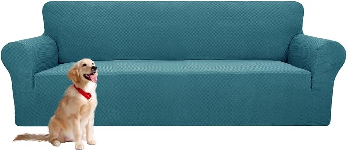YEMYHOM Couch Cover Latest Jacquard Design High Stretch Extra Large Sofa Covers Pet Dog Cat Proof Oversized Slipcover Non Slip Magic Elastic Furniture Protector (XL Sofa, Teal)