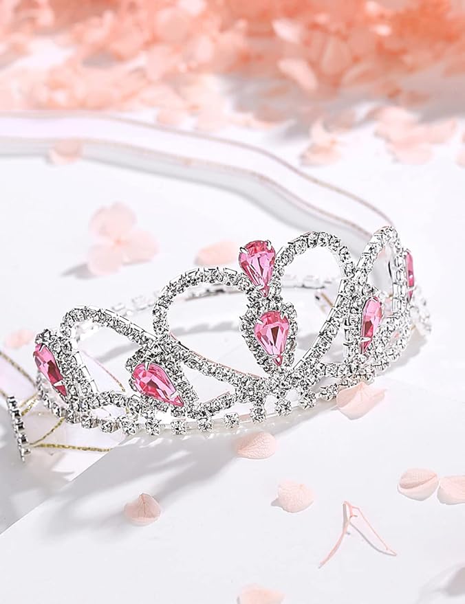 Lovelyshop Princess Pet Tiara Crown for Cats & Dogs, M, Pink