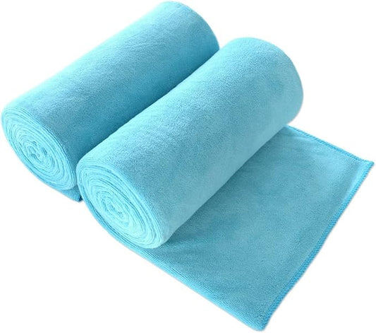 JML Microfiber Bath Sheet Towels for Adult, 2 Pack, 40" x 80", Oversized Bathroom Towel with Hanging Loop, Soft Super Absorbent, Fast Drying, Perfect for Sauna, Sport, Fitness, Yoga, Aquamarine